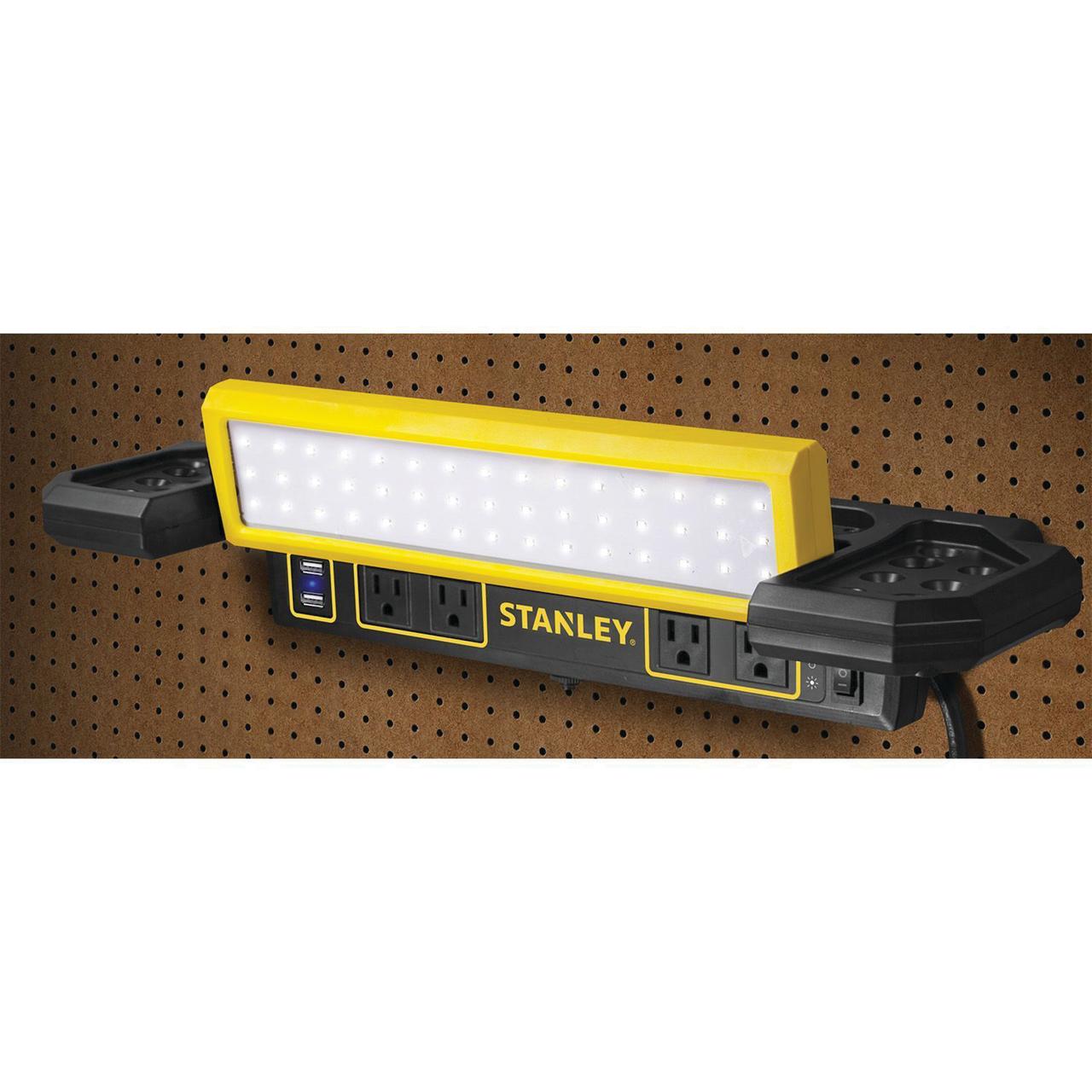 Stanley PSL1000S 1,000-Lumen Workbench Shop Light with Power Strip